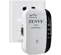 WiFi Repeater French Brand WiFi Booster 2.4 GHz 300Mbps Wireless Extender Network Signal Amplifier Have AP/RP and WPS Function, Compatible with All Internet Boxes