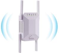 WiFi Repeater, Home Internet Wireless Extender, 4 Antennas, Wider Coverage, WiFi Signal Amplifier with, Ethernet Port, Compatible with Most Devices