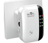 WiFi Repeater WiFi Booster 2.4GHz 300Mbps Wireless Extender Network Signal Amplifier Have AP/RP and WPS Function, Compatible with All Internet Box