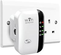 WiFi Répéteur WiFi Booster 300Mbps 2,4 GHz Extenseur sans Fil Amplificateur de Signal du Réseau Avoir AP/RP et WPS Fonction, Compatible avec Toutes Les Box Internet