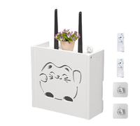 WiFi Router Shelf - WiFi Router Box | Router Rack Desktop Storage Box | Space-Saving WiFi Box for TV Set-Top Boxes Fortune Cat Router Hider Box for Wall