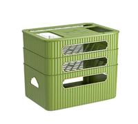 WiFi Routers Storage Box，TV accessory organization,3 Tier Plastic Multifunctional Power Cord Socket Shelf for Cable Boxes, Remotes, Game Consoles and TV Components(vert)