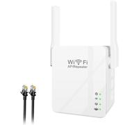 WiFi Signal Booster 300Mbps Mini Wireless Signal Booster with LAN Port, WPS, USB Port, Ethernet Network Cable, Compatible with All Wi-Fi Devices