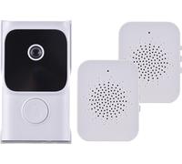 WiFi Smart Doorbell Ring Door Camera with 2 Dingdong Chime TY App Control Infrared Night Viewing Rechargeable Video Intercom Doorbell 2-Way Audio for Villa Home Office Apartment Door Use