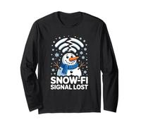 WiFi Snow-FI Signal Lost Funny Winter Pun Apparel Snowman Manche Longue