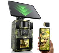 WiFi Solaire Camera de Chasse 4K 48MP Caméra de Chasse Connectée au Téléphone Infrarouge Vision Nocturne, Piege Photographique avec 5200 mAh Batterie Rechargeable, Carte SD de 64 Go, IP65