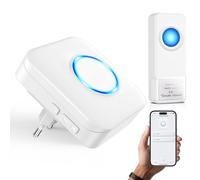 WiFi Sonnette Sans Fil Exterieur Etanche, Compatible avec l'Application Smartphone, Sonnette Extérieure avec Flash LED, Sonnette Connectée 0-110dB 32 Mélodies, Doorbell avec Notification à Distance