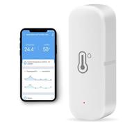 WiFi Thermomètre Hygromètre Intérieur, Mini Capteur de température et d'humidité sans fil Stockage Alertes sur l'App Compatible avec Tuya Smartlife Alexa Maison Cave Serre Chambre Frigo