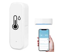 WiFi Thermomètre Hygromètre Mini Capteur Numérique de Température Intérieure Fonctionne avec l'application Smart Life/Tuya, Compatible avec Google Home, Alexa pour Sous Sol en Serre