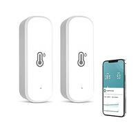 WiFi Tuya Smart Temperature and Humidity Sensor, Smart Hygrometer Thermometer for Alert, No Hub Required, Compatible with Alexa and Google Home, for Home, Baby, Garages, Intelligent Linkage