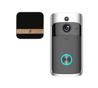 WiFi Vidéo Sonnette Maison Porte Cloche Caméra Batterie Puissance Interphone Vocal Avec Carillon Vision Nocturne Sans Fil De Sécurité À Domicile Affichage Clair Protection Contre Intempéries(Option 1)