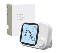 Wifis Thermostat, Smart Device with Digital Screen, Temperature Controller for Family, Easy System, Remote Control Feature, Monitoring Tool, Modern Accessory for Bedroom 3.39x3.39x1.18 Inch