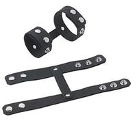 Wiftly Anneaux péniens pour homme et femme - Double anneau en cuir - Bondage SM - Jouet sexuel fétichiste - Jeu de rôle - Pour hommes et adultes - Sexy