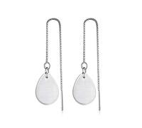 Wiftly Boucles d'oreilles créoles en argent sterling 925 avec gouttes d'opale tendance - Hypoallergéniques