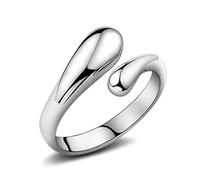 Wiftly Femme Homme Bagues en Gouttelettes Anneau Hypoallergénique Anneau de la Queue Réglable Anneau Argent