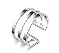 Wiftly Femme Homme Bagues en Tricycliques Simple Punk Argent Anneau Anneau de la Queue Hypoallergénique Réglable