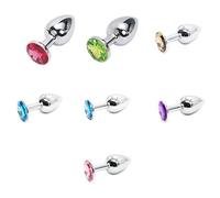 Wiftly Plug Anal avec Diamant Homme Femme Gay Les Massager Érotisme Vibrant S&M Anal Butt Plug de Agrandir l'expansion-Acier Inoxydable-Couleur aléatoire (M)