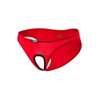 Wiftms 1Pcs Slips Homme Sexy érotique U Convexe T-Tongs Moulant Ouvert G-String Sexy Ultra Taille Basse Caleçon (FR/ES, Alpha/Lettres, M, Taille Normale, Taille Normale, Rouge)