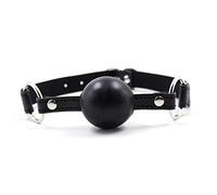 Wiftms 2Pcs Baillon Bouche sm Harnais en Cuir Silicone Balle pour lèvre Ouverte et Posture Jouets Intimes Fétichisme Ball bâillon Jeux de Sexe Pour Adults Réglable (Noir)
