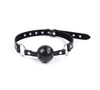 Wiftms 2Pcs Baillon Bouche sm Harnais Silicone Balle de Boule ronde pour lèvre Ouverte et Posture fétichisme Ball bâillon Jeux de Sexe Réglable (Noir)