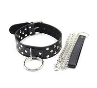 wiftms Collier sexe esclave sm érotique avec lignes en cuir torique servitude de lit collier harnais fétiche jouets sexuels, Noir , taille unique