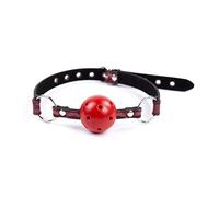 Wiftms Harnais Baillon Bouche sm sex Cuir Avec Boule de bouche solide en silicone Ball bâillon Slave Bondage Fétichisme Jeux de Sexe pour Couple Réglable (Rouge)