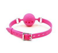 Wiftms Unisex Harnais Baillon Bouche sm Ball bâillon Silicone Bouche des Jeu de rôle Slave La Cuir Bondage Fétichisme Jeux de Sexe (Rosa)