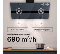 WiFusion Hotte aspirante | WiFi | LED | 690 m³/h | A++ A++