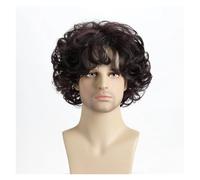 Wig 10 Inch Brown Natural Short Curly Wave Synthetic For Male Young Men Hair(Brown)