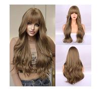 Wig, Big Wave Micro Roll Bangs - Perruque à couverture complète en soie haute température | Votre séduisante base en filet rose aux tons gris,Human hair wig