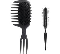 Wig Brush Comb SetCurl Brush & Wide Tooth Hair Extensions BrushSpecial Comb For Human Wigs And Synthetic ExtensionsGentle Care Without Tearing