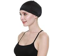 Wig Cap,100% Mulberry Silk Hair Loss Cancer Women Bald Head Elastic Band Black