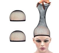 Wig cap Bonnet de perruque en filet à cheveux nylon filets élastiques extensibles bonnets tissée la mode for fabrication perruques for femmes(Black-5Pcs)