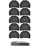 Wig cap Bonnet de perruque en nylon élastique respirant invisible for perruques dentelle, bonnet, for tous les jours, for vacances, unisexe(Black 10Pc)