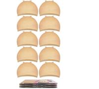 Wig cap Bonnet de perruque en nylon élastique respirant invisible for perruques dentelle, bonnet, for tous les jours, for vacances, unisexe(Light Brown 10Pcs)