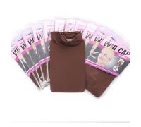Wig cap Bonnet de perruque tendance, filet à cheveux extensible, bonnet, taille unique, en nylon(24Pieces Dark Brown)