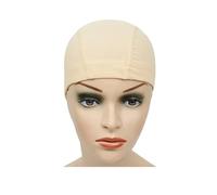 Wig cap Bonnet en for faciliter la couture des perruques, bonnet extensible nylon élastique et respirant(Beige Mesh cap M)