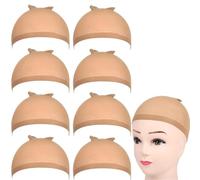 Wig cap Bonnets de perruque HD transparents et extensibles, bonnets bas en nylon invisibles fins, maintiennent vos cheveux place, respirants, 8 pièces(Color 18)