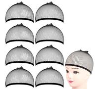 Wig cap Bonnets de perruque HD transparents et extensibles, bonnets bas en nylon invisibles fins, maintiennent vos cheveux place, respirants, 8 pièces(Grey/Green)