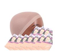 Wig cap Bonnets de perruque noirs, lot 20 bonnets, en nylon extensible for, for femmes(Burgundy)