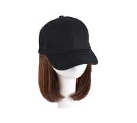 Wig Cap Chapeau Avec Perruque for Femmes Extensions Synthétiques Cheveux Courts Raides Se Connectent Naturellement Casquette De Baseball Réglable Capuchon(11)