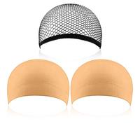 Wig Cap Liner Cap de Perruque Cap de Perruque en Nylon, Pack de 3, Noir
