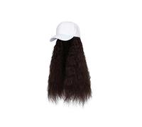 Wig Cap Perruque de casquette baseball longue perruque droite avec chapeau perruques cheveux synthétiques connecter réglables(4)