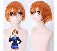 Wig for Amour en direct ! Rin Hoshizora Cosplay perruques pour femmes femme déguisement fête 30 cm 200g courte droite Orange synthétique cheveux perruque Anime
