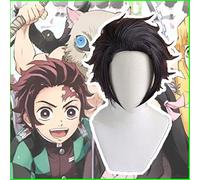 Wig for Anime Blade Of Demon Cosplay Perruques Tanjirou Kamado Cosplay Perruque Résistant À La Chaleur Synthétique Perruque Cheveux Halloween Party