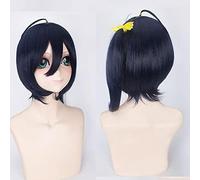 Wig for Anime Cyuunibyou Démo Koi ga shitai Takanashi Rikka cosplay perruque Halloween 45cm Violet Noir Court Cosplay Perruques cheveux + Capuchon de perruque Taille unique perruque rikka PL-139