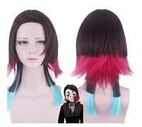 Wig for Anime Enmu Cosplay perruque couleur mélangée cheveux synthétiques courts Halloween fête Enmu perruques + bonnet de perruque Enmu perruque No.597