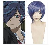 Wig for Anime Sarazanmai Toi Kuji violet clair mélangé cheveux synthétiques courts Cosplay Costume perruque + bonnet de perruque gratuit