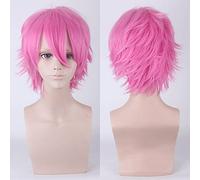 Wig for Anime Wigs Cosplay Christmas 30Cm Universal Cos Wig, Anti-Curling Face, Short Hair, Multi-Color Optional Hairy Styling Color: 002-43