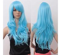 Wig for Anime Wigs Cosplay Christmas Cos Anime Wig 70Cm Long Curly Hair Cosplay Color Stage Headgear Color: Light Blue K048-12